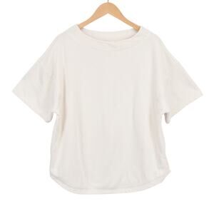 FP Movement Oversized Terry Short Sleeve Sweatshirt Cream Size Large